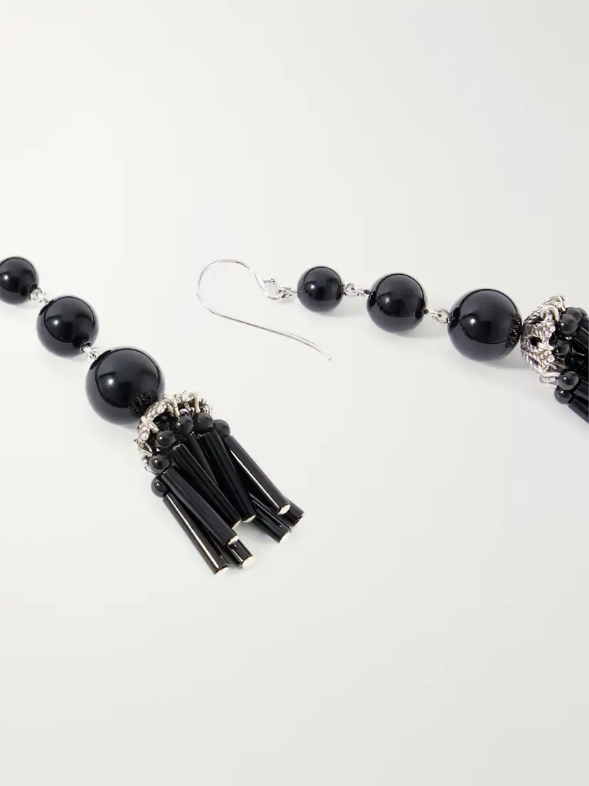 Sophie Buhai Triplet Flamenco Tiered Sterling Silver And Onyx Beaded Earrings | Thumbnail 3 Sophie Buhai Triplet Flamenco Tiered Sterling Silver And Onyx Beaded Earrings | Thumbnail 3