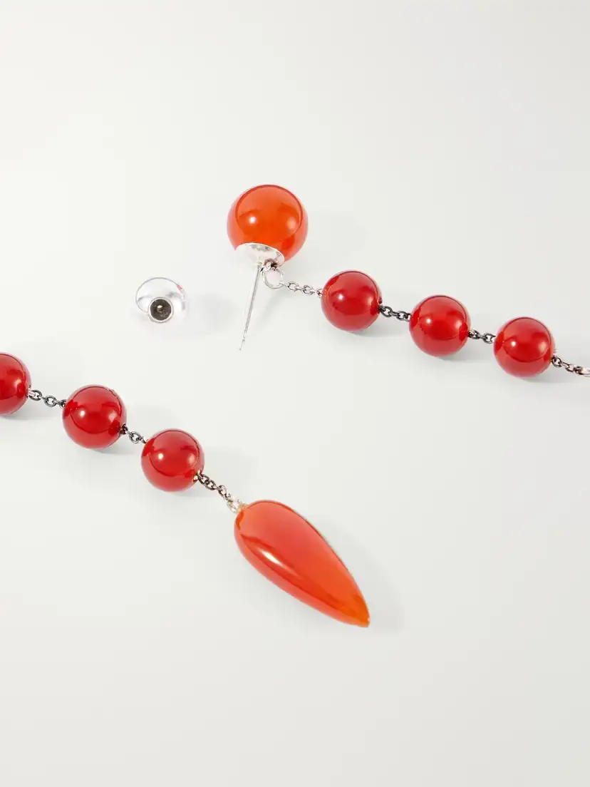 Sophie Buhai Phoenician Small Sterling Silver And Carnelian Beaded Earrings | Thumbnail 3 Sophie Buhai Phoenician Small Sterling Silver And Carnelian Beaded Earrings | Thumbnail 3
