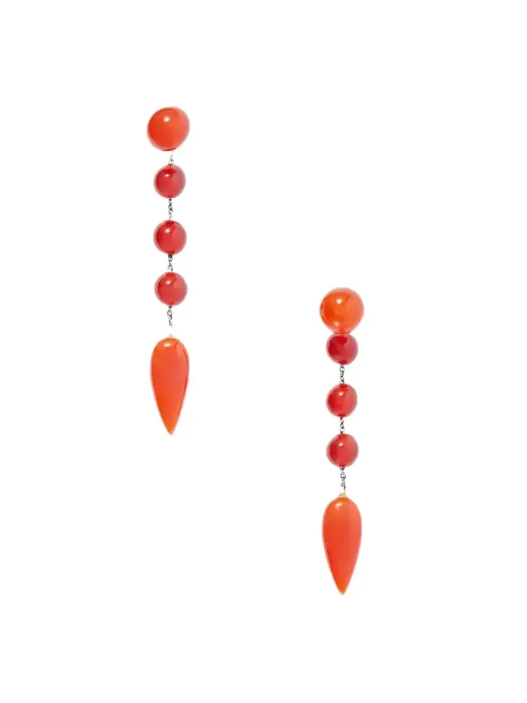 Sophie Buhai Phoenician Small Sterling Silver And Carnelian Beaded Earrings