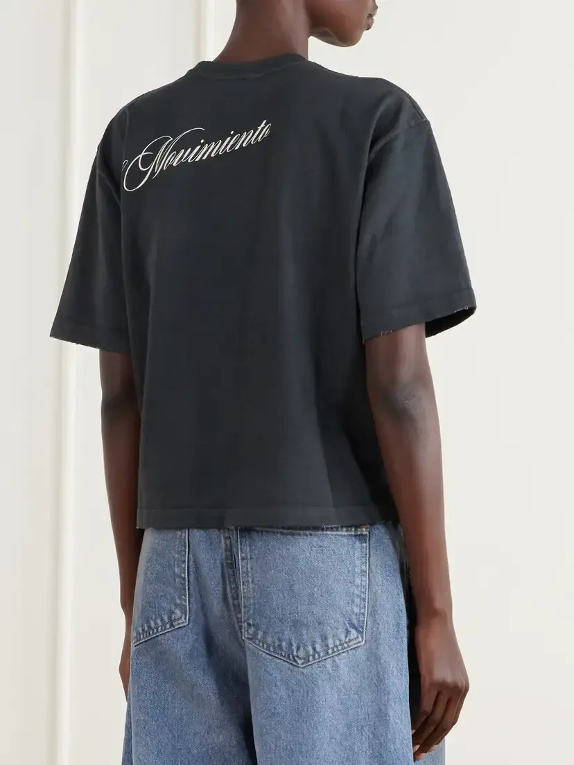 Willy Chavarria El Movimento Brava Distressed Printed Cotton-jersey T-shirt | Thumbnail 3