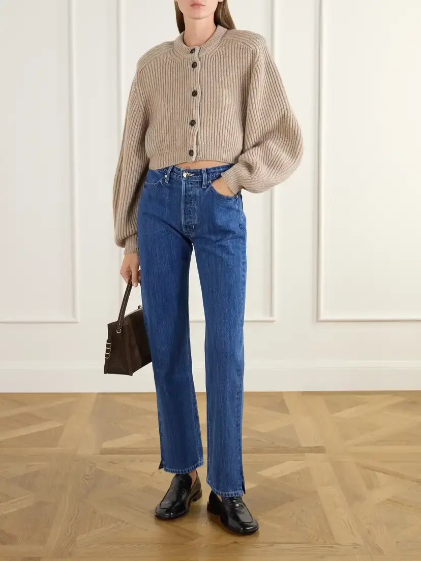 RÙADH The Cadogan Cropped Ribbed Cashmere Cardigan | Thumbnail 2 RÙADH The Cadogan Cropped Ribbed Cashmere Cardigan | Thumbnail 2