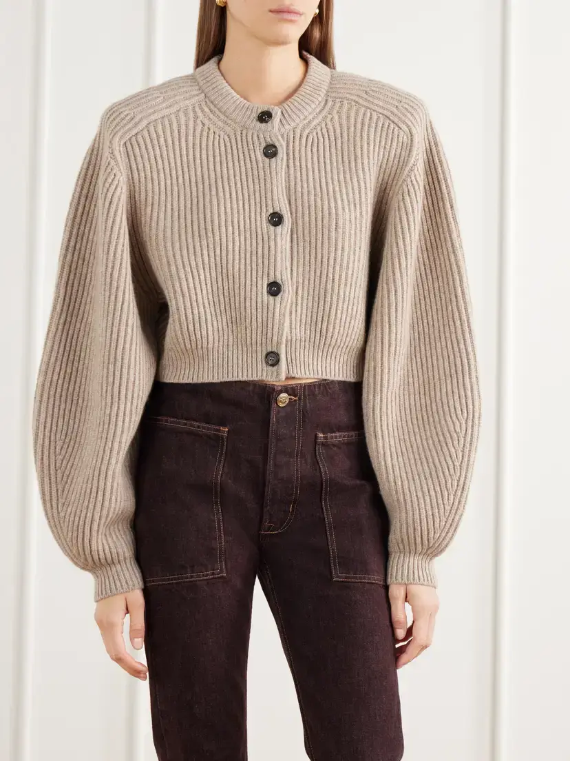 RÙADH The Cadogan Cropped Ribbed Cashmere Cardigan | Thumbnail 3 RÙADH The Cadogan Cropped Ribbed Cashmere Cardigan | Thumbnail 3