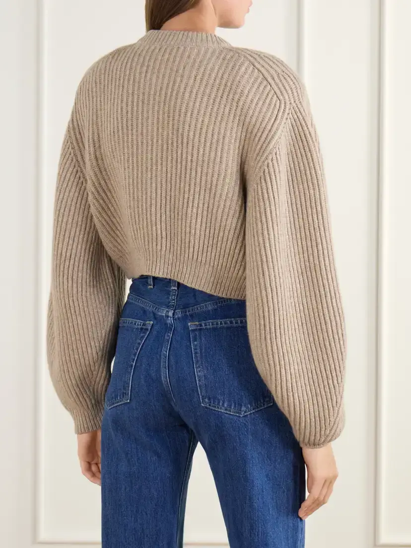 RÙADH The Cadogan Cropped Ribbed Cashmere Cardigan | Thumbnail 4 RÙADH The Cadogan Cropped Ribbed Cashmere Cardigan | Thumbnail 4