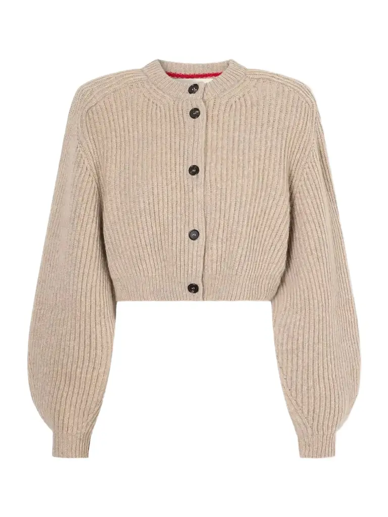 The Cadogan Cropped Ribbed Cashmere Cardigan