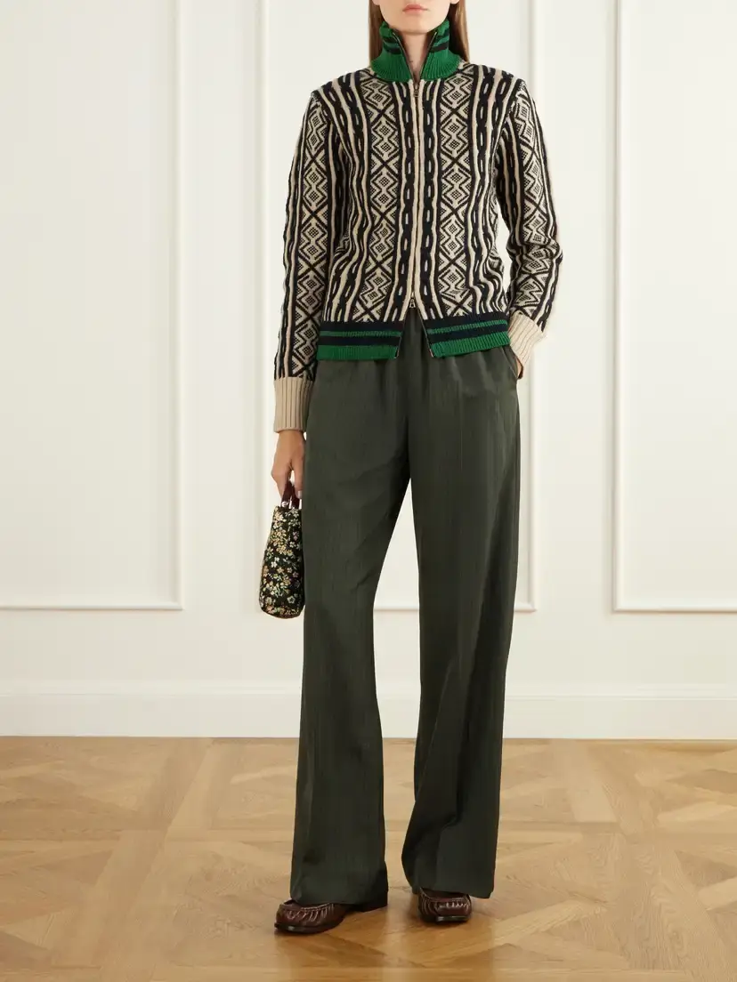 Dries Van Noten Wool-jacquard Zip-up Cardigan | Thumbnail 2 Dries Van Noten Wool-jacquard Zip-up Cardigan | Thumbnail 2
