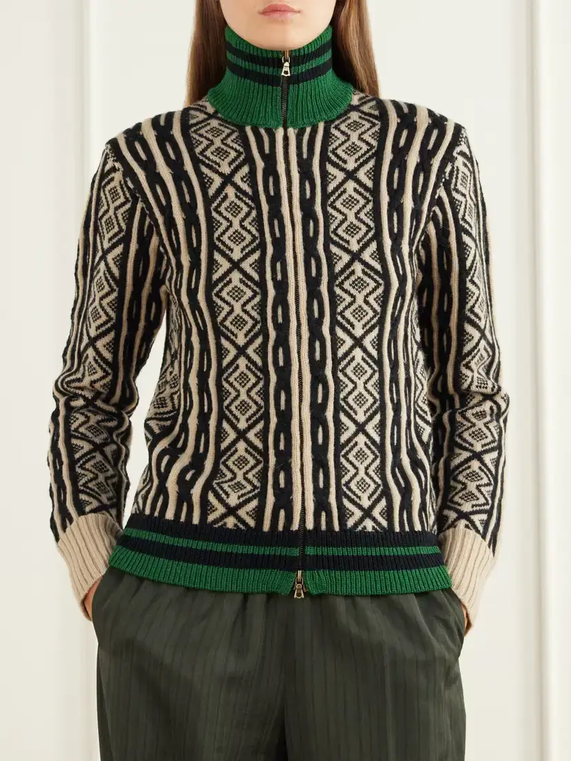 Dries Van Noten Wool-jacquard Zip-up Cardigan | Thumbnail 3 Dries Van Noten Wool-jacquard Zip-up Cardigan | Thumbnail 3