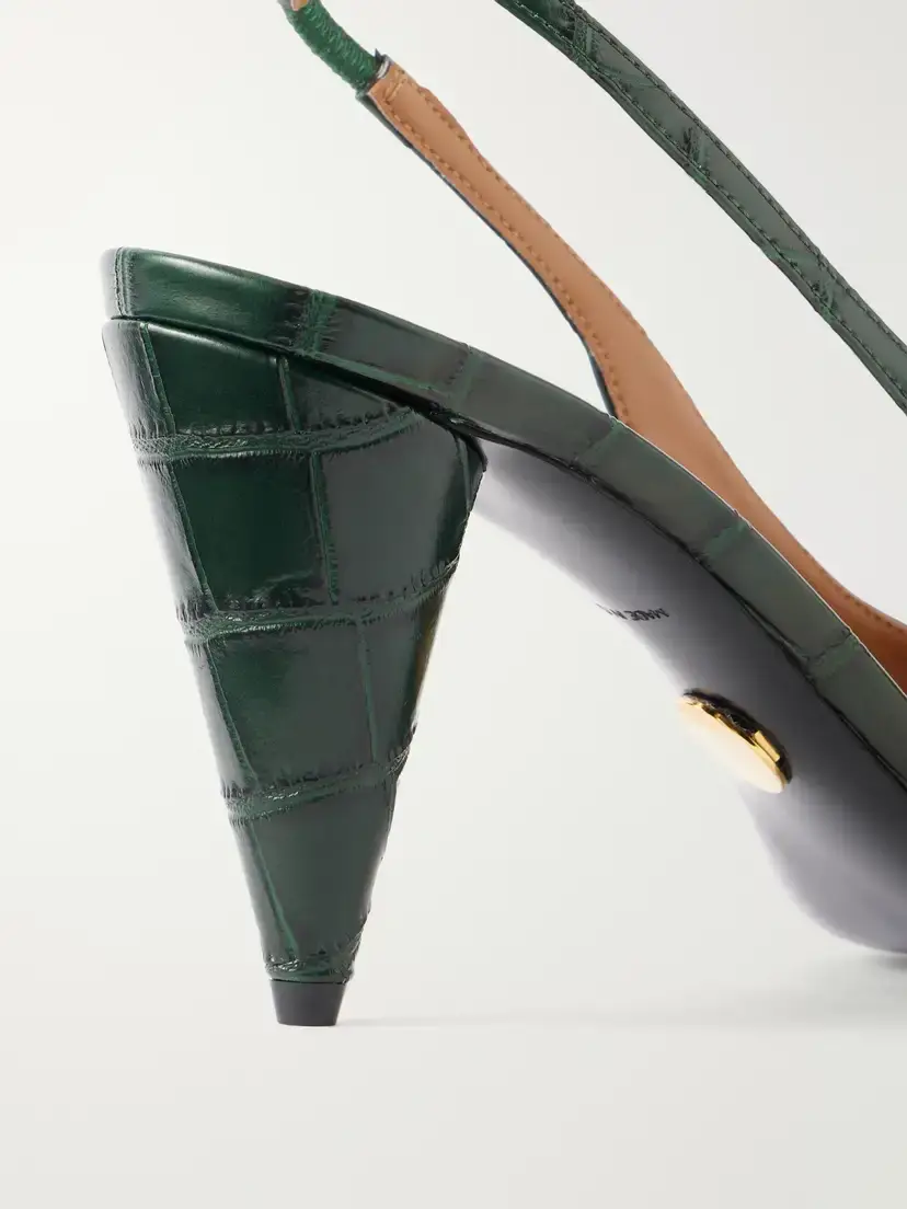 Stella McCartney 80 Croc-effect Vegan Material Slingback Point-toe Pumps | Thumbnail 5 Stella McCartney 80 Croc-effect Vegan Material Slingback Point-toe Pumps | Thumbnail 5