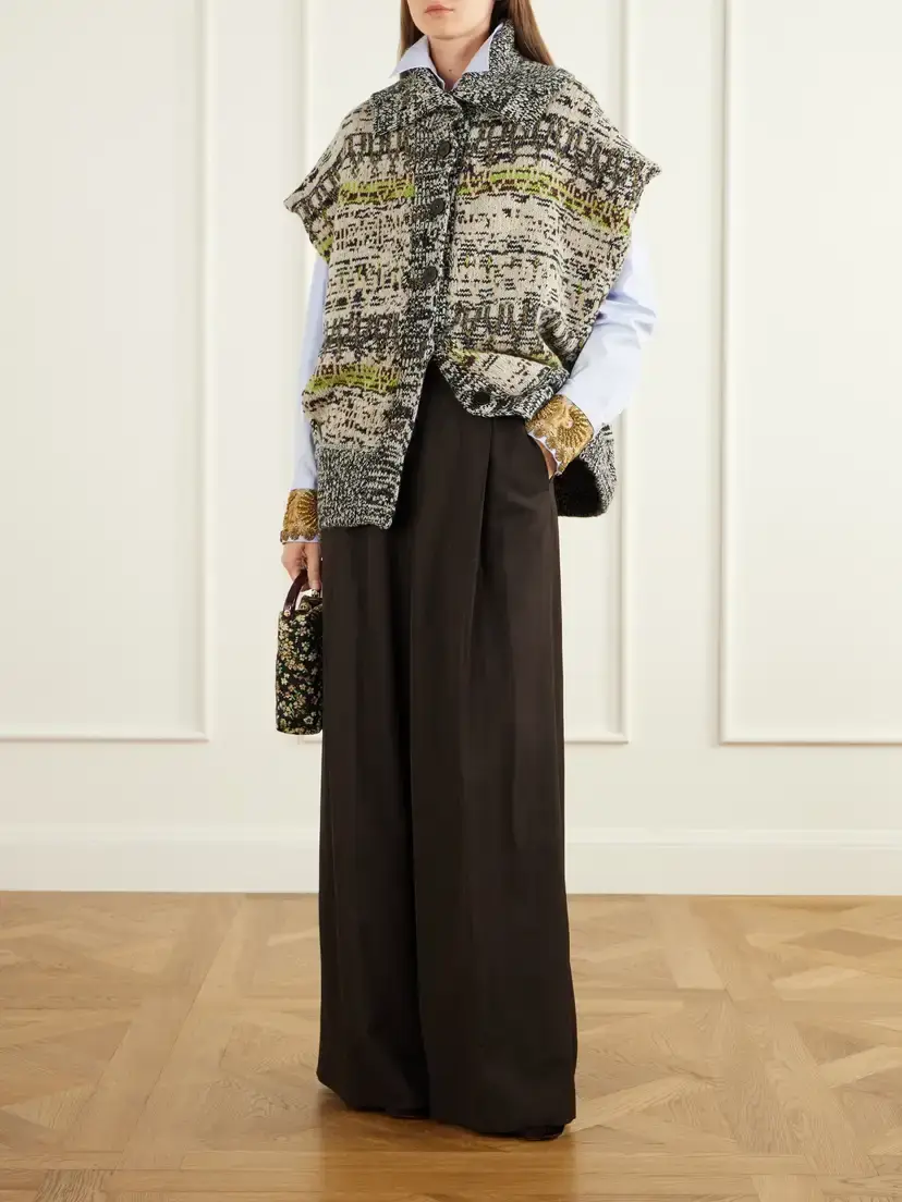 Dries Van Noten Sleeveless Intarsia-knit Wool And Cashmere-blend Vest | Thumbnail 2