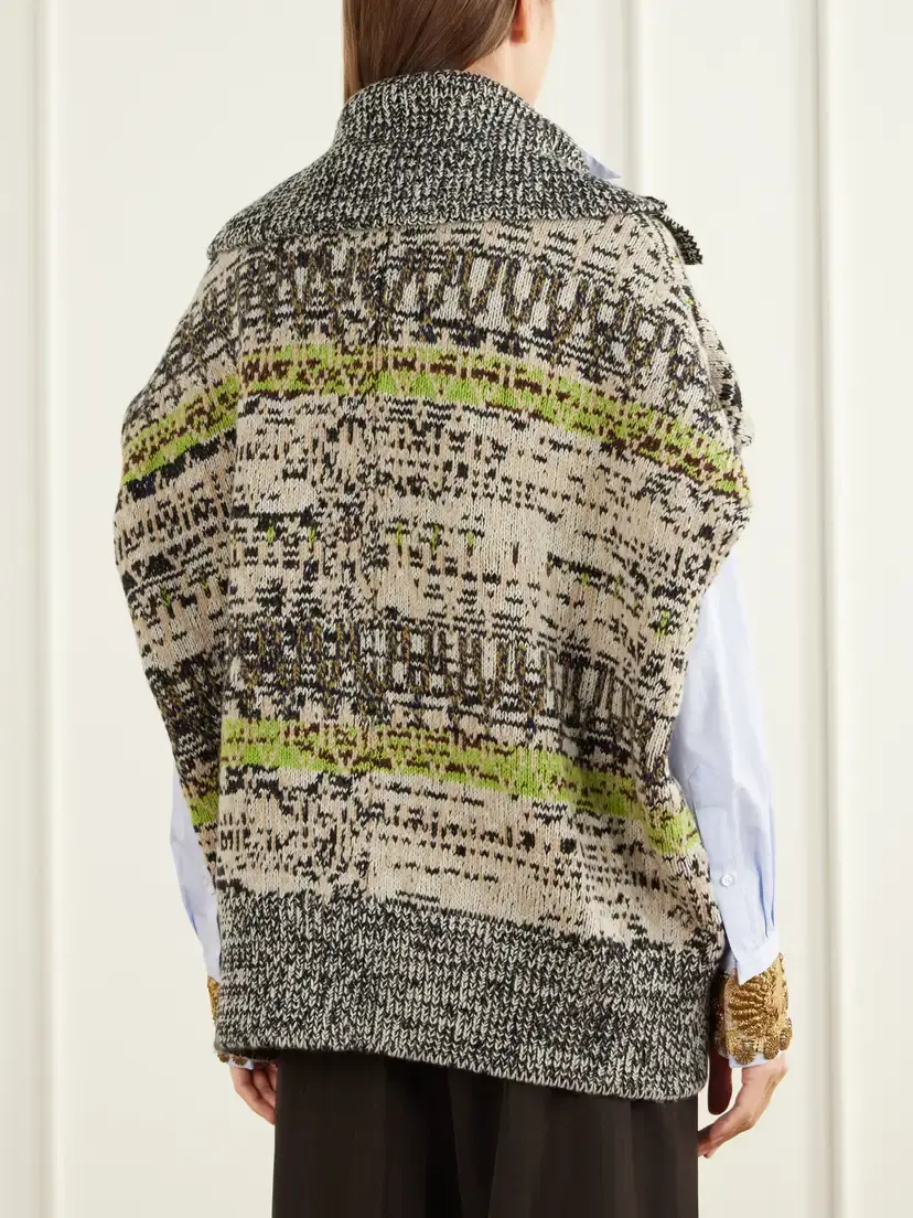 Dries Van Noten Sleeveless Intarsia-knit Wool And Cashmere-blend Vest | Thumbnail 4