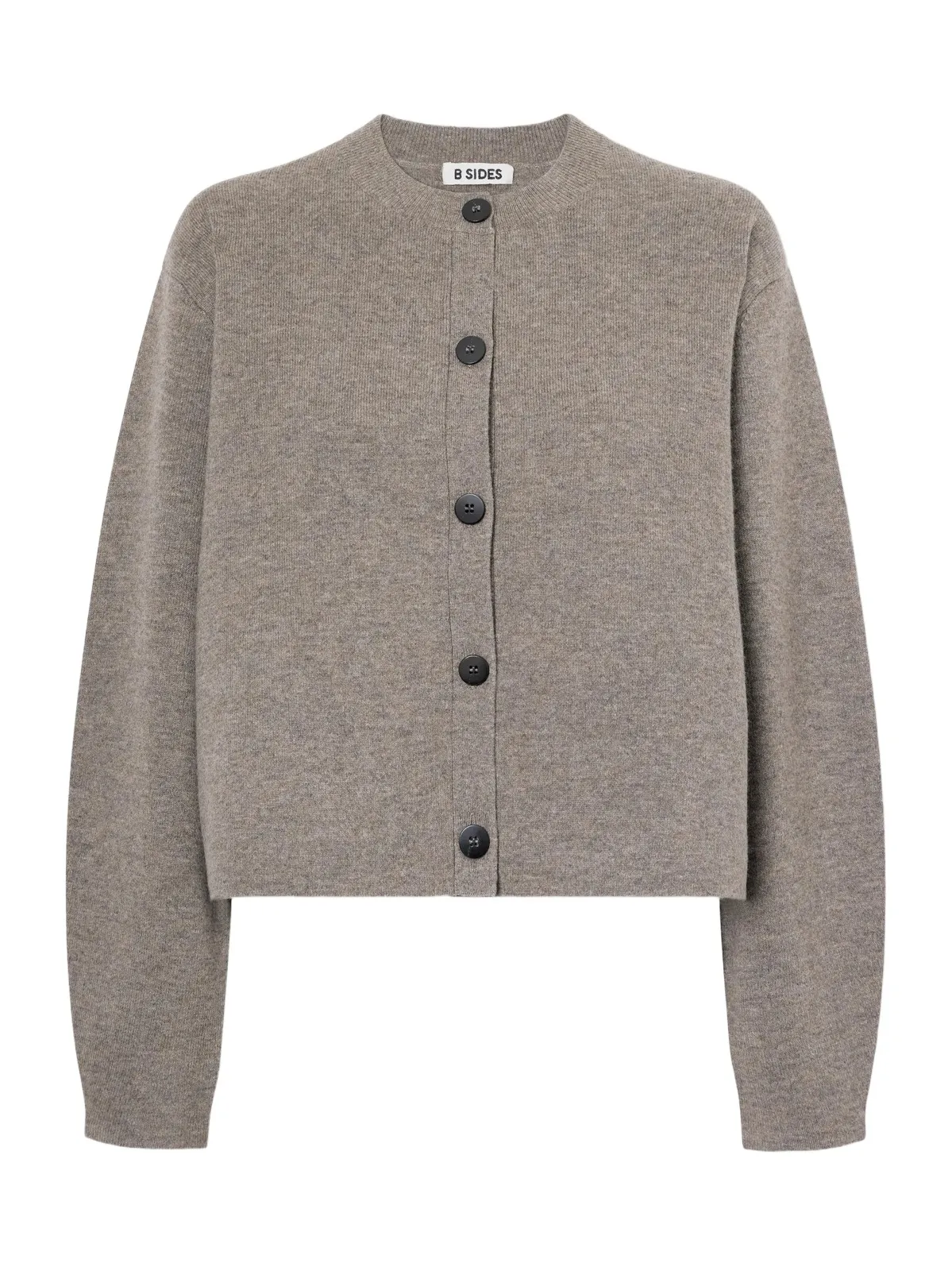 B SIDES Cropped Wool And Cashmere-blend Cardigan - Gray