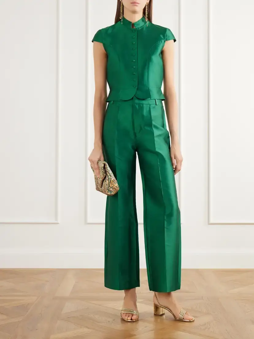 DESTREE Yoshitomo Pintucked Taffeta Straight-leg Pants | Thumbnail 2 DESTREE Yoshitomo Pintucked Taffeta Straight-leg Pants | Thumbnail 2