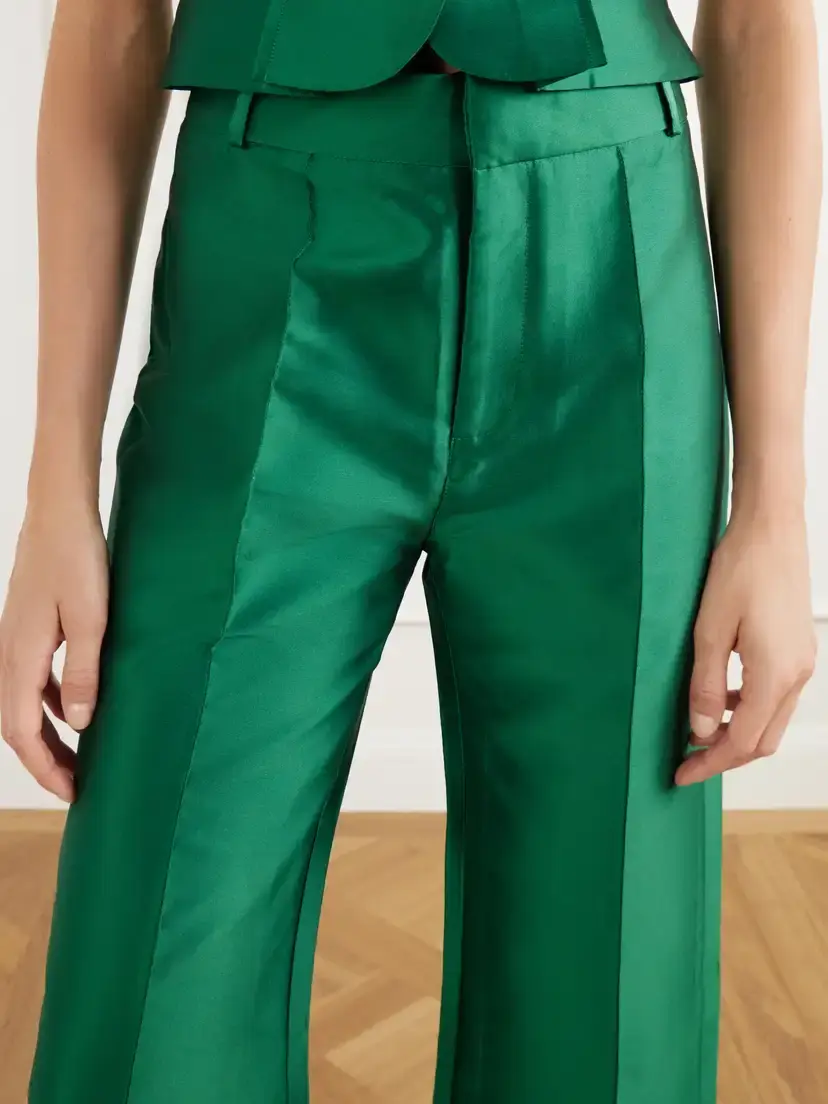 DESTREE Yoshitomo Pintucked Taffeta Straight-leg Pants | Thumbnail 4 DESTREE Yoshitomo Pintucked Taffeta Straight-leg Pants | Thumbnail 4