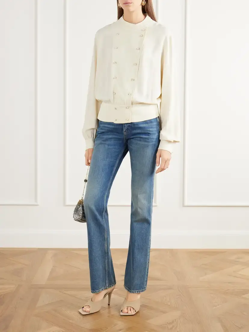 Rabanne Haut Double-breasted Crepe De Chine Blouse | Thumbnail 2 Rabanne Haut Double-breasted Crepe De Chine Blouse | Thumbnail 2