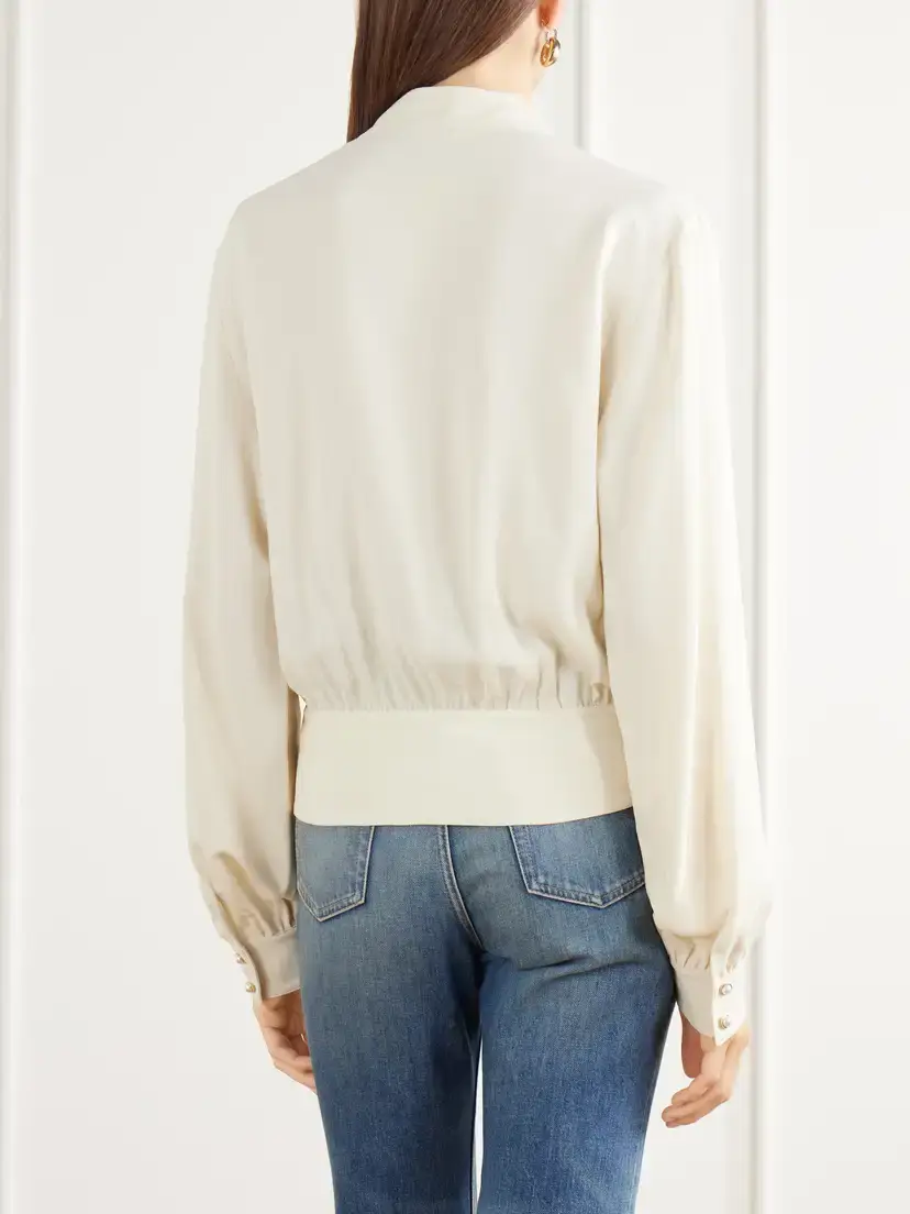 Rabanne Haut Double-breasted Crepe De Chine Blouse | Thumbnail 3 Rabanne Haut Double-breasted Crepe De Chine Blouse | Thumbnail 3