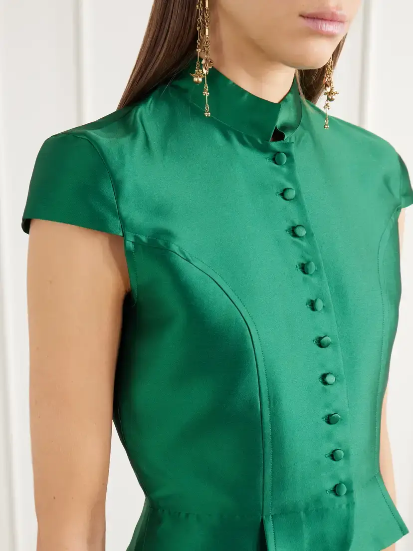 DESTREE Amoako Peplum Paneled Taffeta Blouse | Thumbnail 4 DESTREE Amoako Peplum Paneled Taffeta Blouse | Thumbnail 4