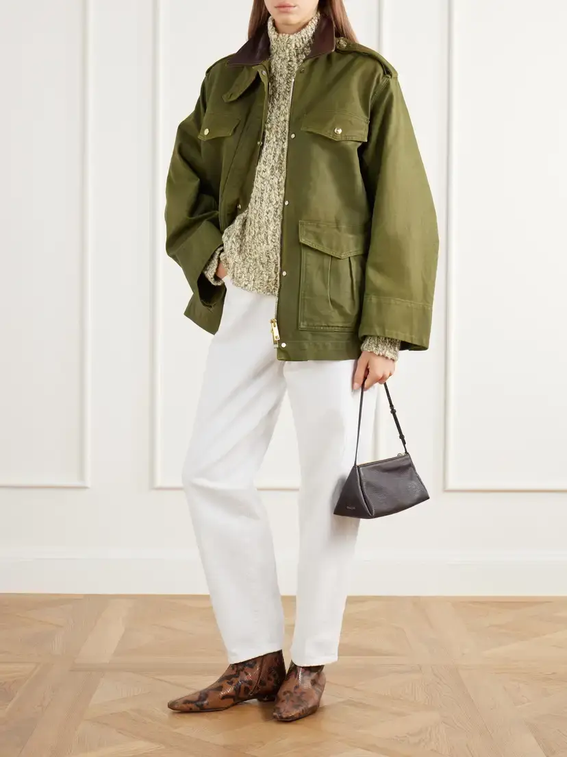 RÙADH The Ettienne Leather-trimmed Cotton Duck-canvas Coat | Thumbnail 2 RÙADH The Ettienne Leather-trimmed Cotton Duck-canvas Coat | Thumbnail 2