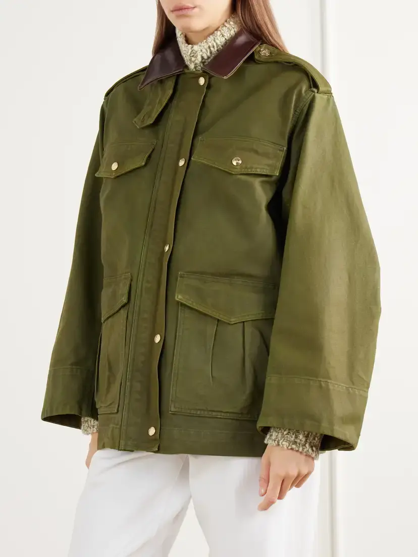 RÙADH The Ettienne Leather-trimmed Cotton Duck-canvas Coat | Thumbnail 3 RÙADH The Ettienne Leather-trimmed Cotton Duck-canvas Coat | Thumbnail 3