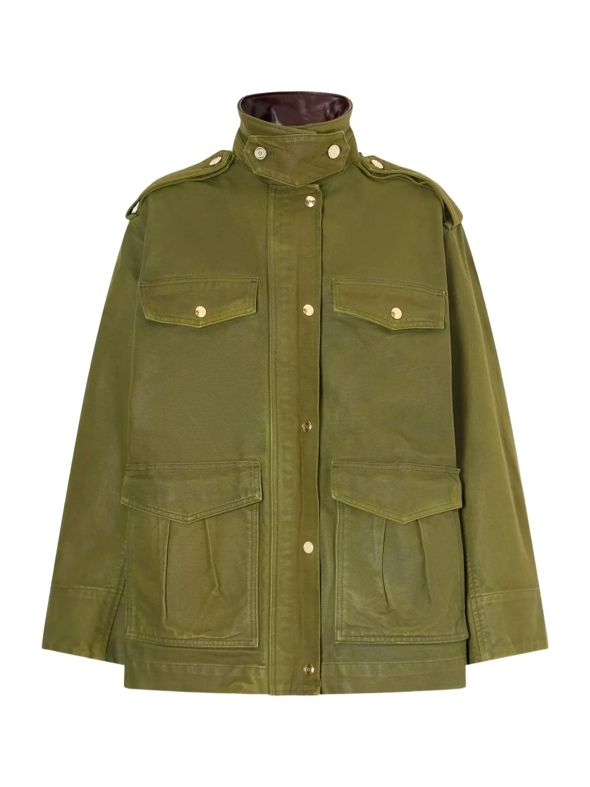 RÙADH The Ettienne Leather-trimmed Cotton Duck-canvas Coat