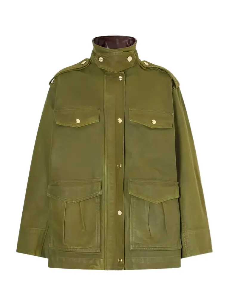 RÙADH The Ettienne Leather-trimmed Cotton Duck-canvas Coat