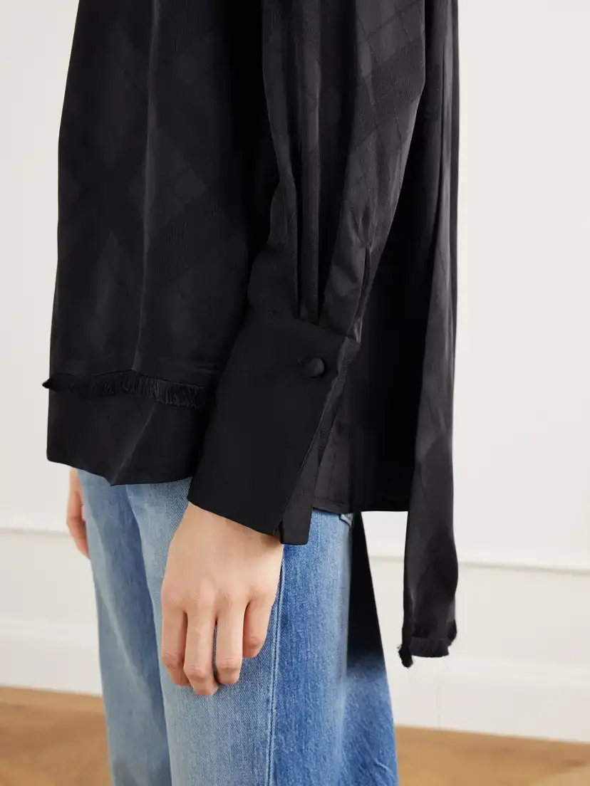 RÙADH The Luss Tie-detailed Checked Satin Blouse | Thumbnail 5 RÙADH The Luss Tie-detailed Checked Satin Blouse | Thumbnail 5