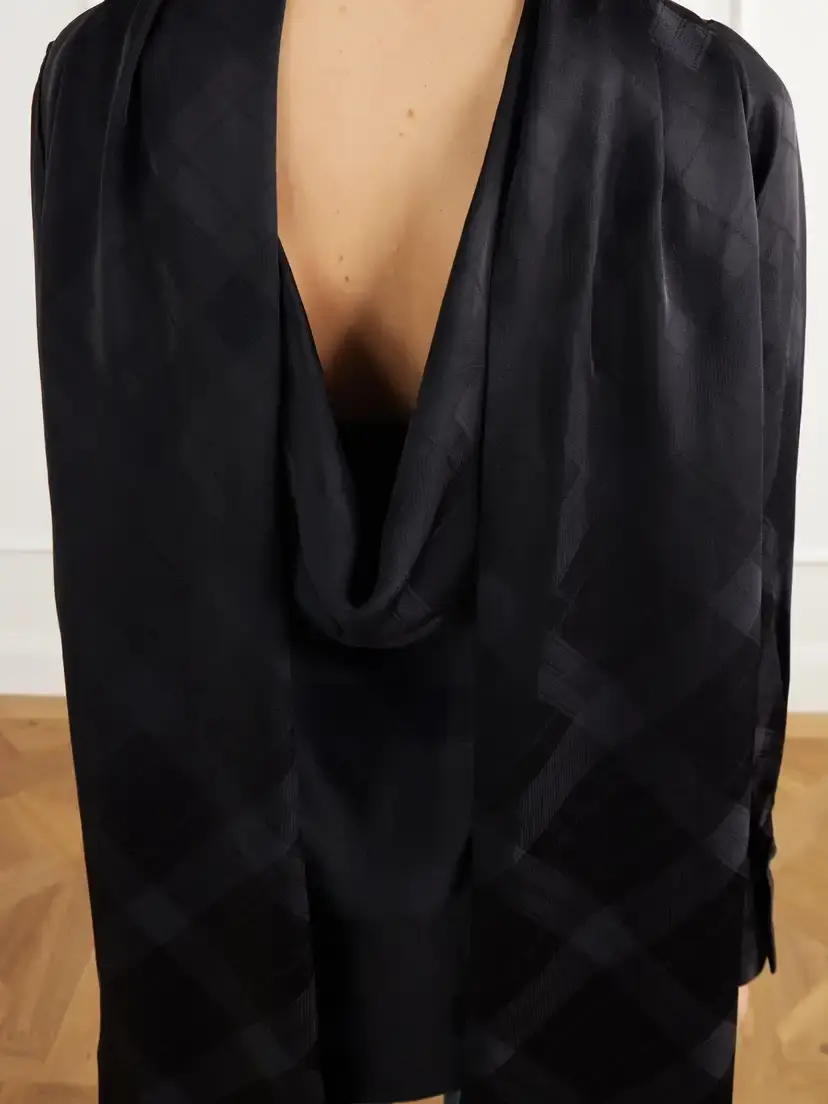 RÙADH The Luss Tie-detailed Checked Satin Blouse | Thumbnail 6 RÙADH The Luss Tie-detailed Checked Satin Blouse | Thumbnail 6