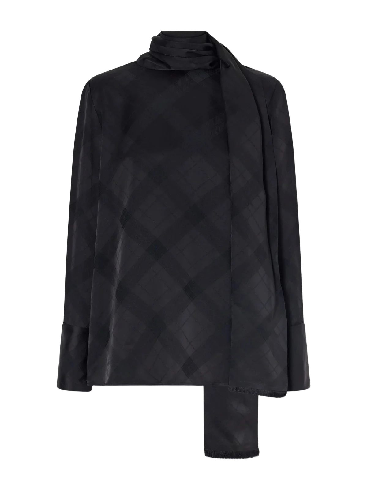 RÙADH The Luss Tie-detailed Checked Satin Blouse