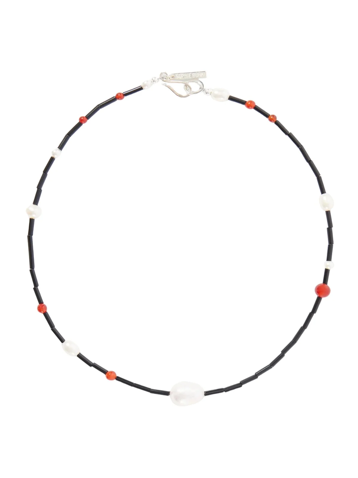 Sophie Buhai Celestial Sterling Silver, Pearl, Carnelian And Onyx Beaded Necklace
