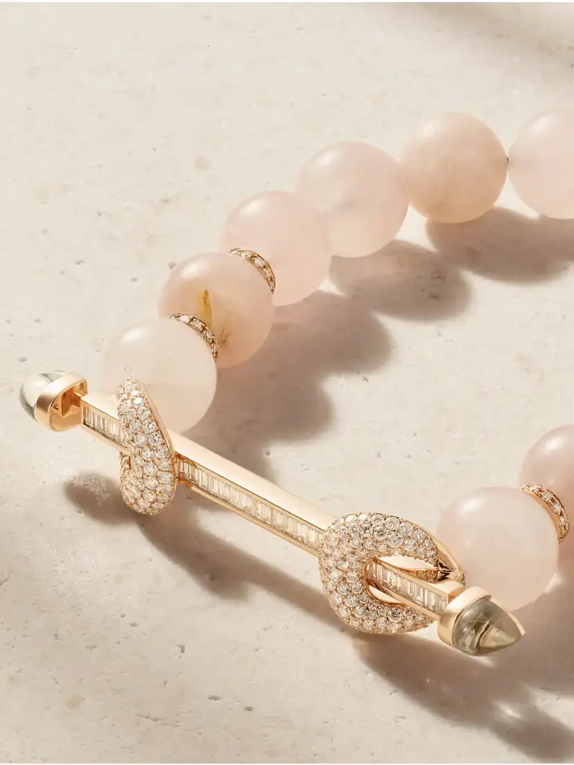 Ananya Jumbo 18-karat Rose Gold Diamond Opal And Quartz Bracelet | Thumbnail 3
