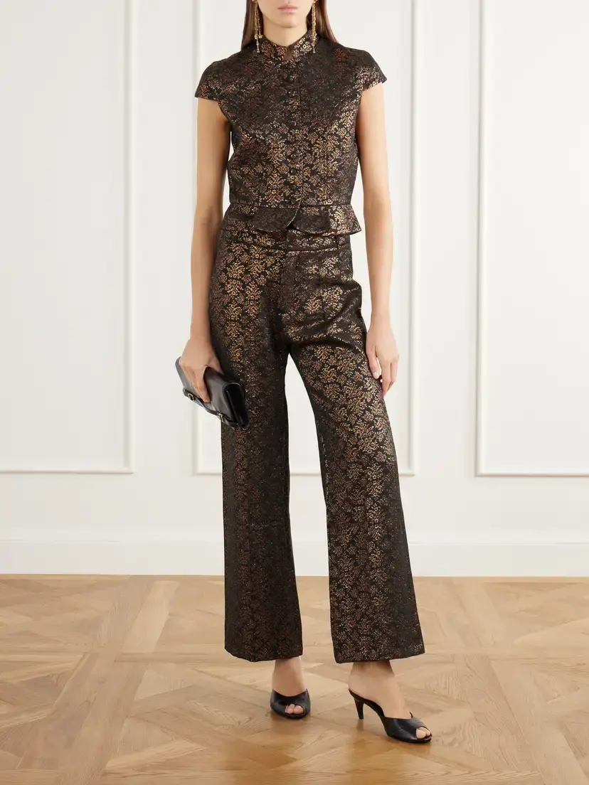 DESTREE Amoako Peplum Floral-jacquard Brocade Blouse | Thumbnail 2 DESTREE Amoako Peplum Floral-jacquard Brocade Blouse | Thumbnail 2