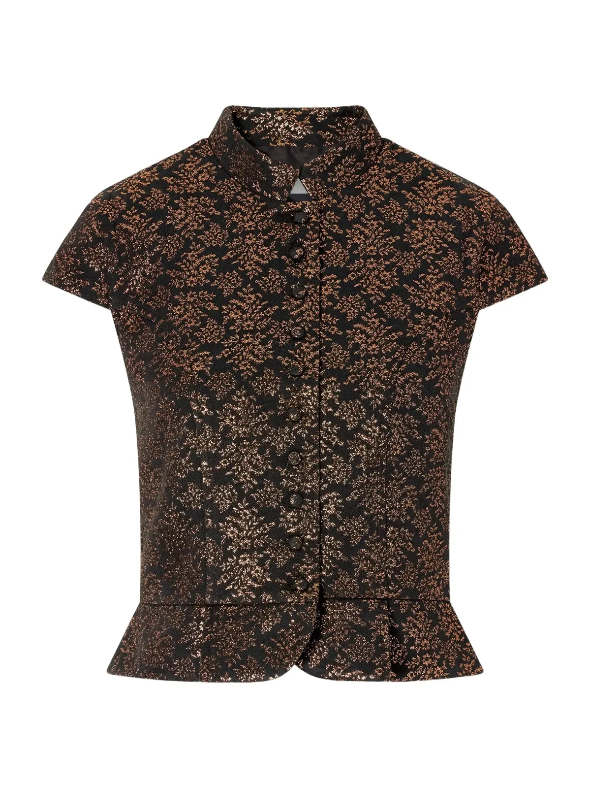 Amoako Peplum Floral-jacquard Brocade Blouse Amoako Peplum Floral-jacquard Brocade Blouse