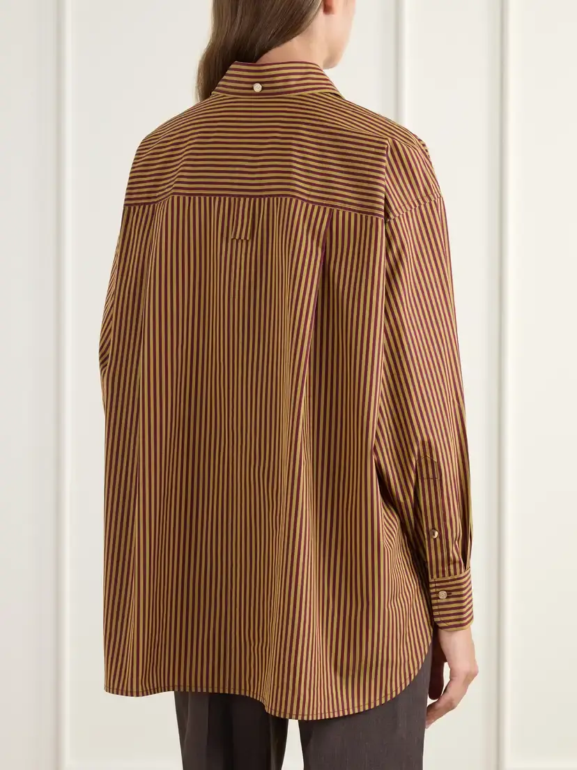 RÙADH Dune Tie-detail Logo-embroidered Striped Cotton-poplin Shirt | Thumbnail 4 RÙADH Dune Tie-detail Logo-embroidered Striped Cotton-poplin Shirt | Thumbnail 4