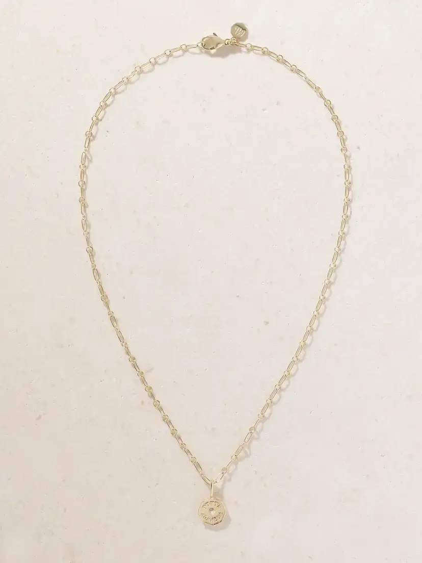 Marlo Laz Pb Charm Mini 14-karat Gold Diamond Necklace | Thumbnail 4 Marlo Laz Pb Charm Mini 14-karat Gold Diamond Necklace | Thumbnail 4