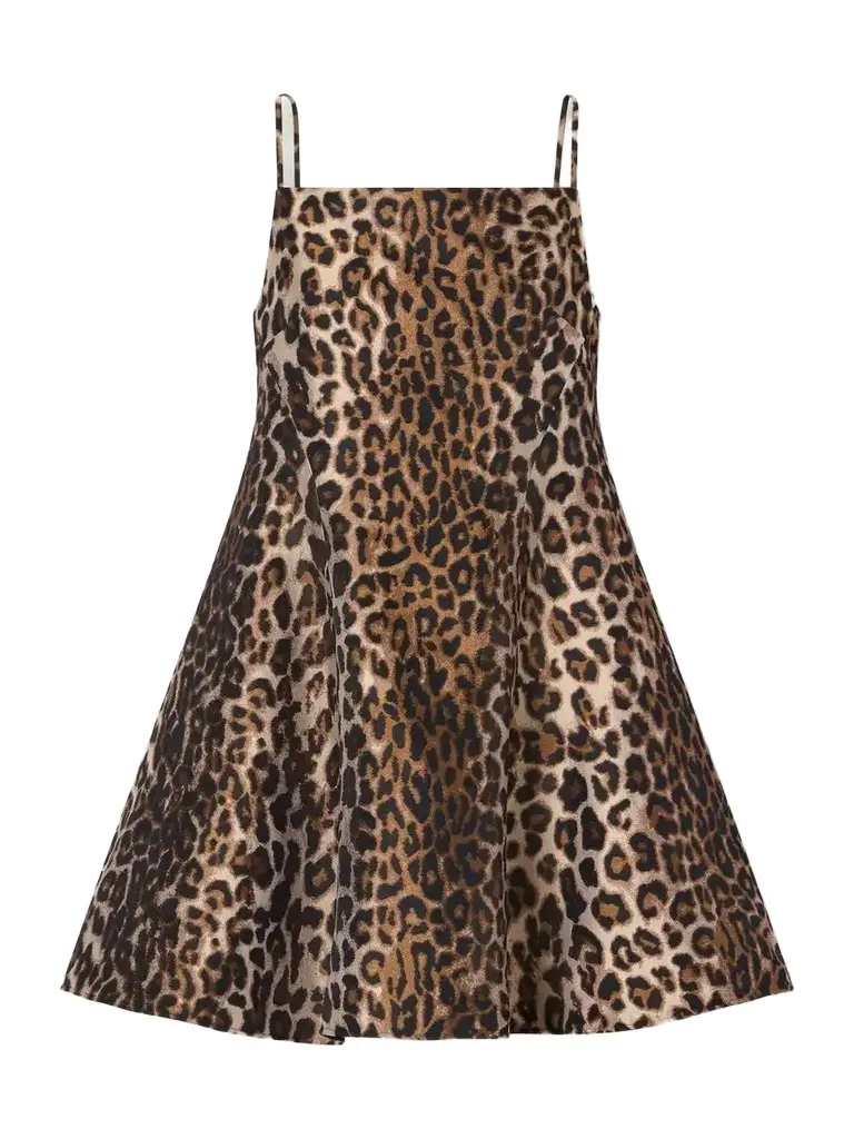 Givenchy Leopard-jacquard Silk-satin Mini Dress