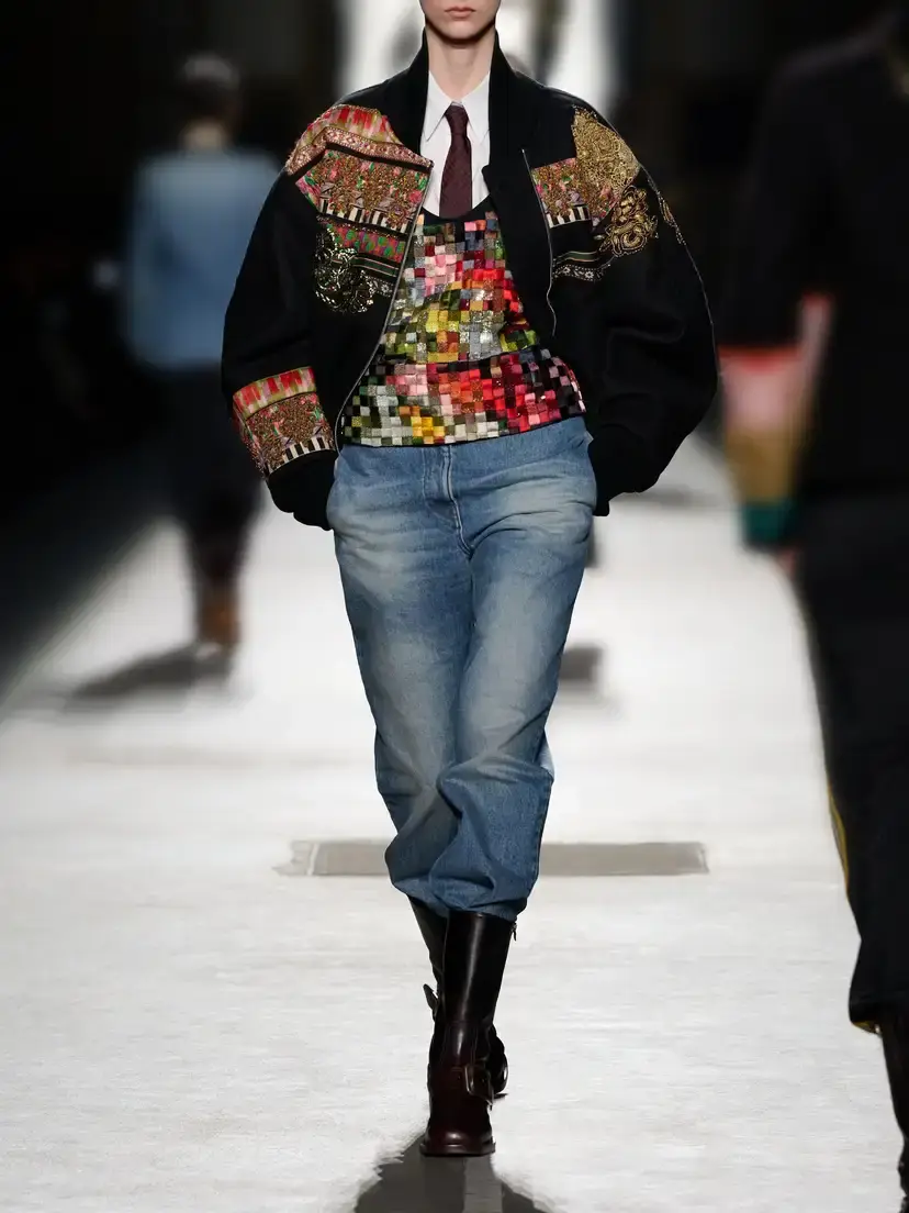Dries Van Noten Embroidered-embellished Rib-trimmed Wool-blend Twill Bomber Jacket | Thumbnail 6
