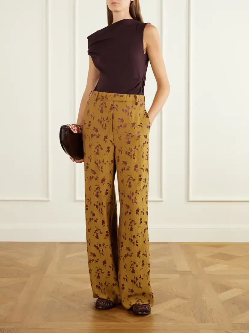 Dries Van Noten Floral-jacquard Cloqué Wide-leg Pants | Thumbnail 2 Dries Van Noten Floral-jacquard Cloqué Wide-leg Pants | Thumbnail 2