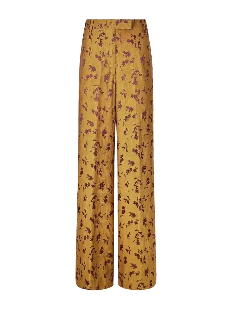 Floral-jacquard Cloqué Wide-leg Pants Floral-jacquard Cloqué Wide-leg Pants