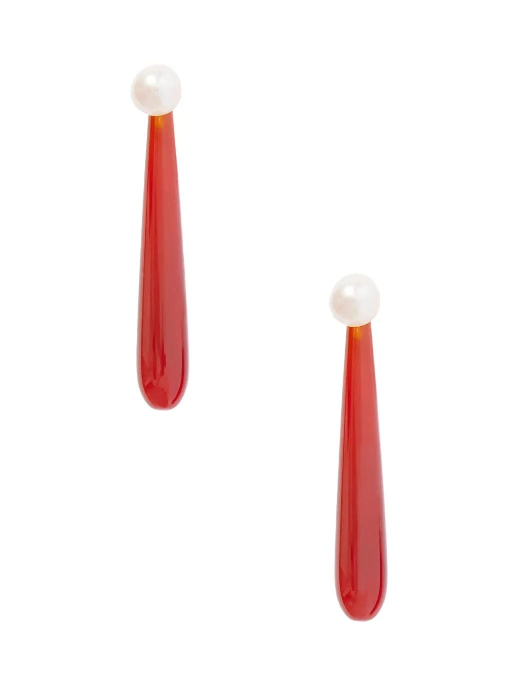 Sophie Buhai Angelyne Medium Sterling Silver, Carnelian And Pearl Earrings - Red
