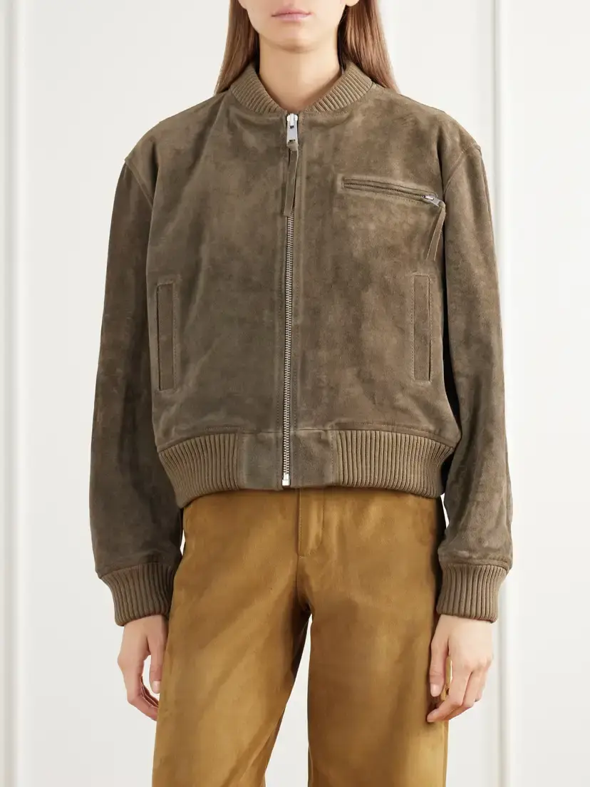 ARMA Elysia Rib-trimmed Suede Bomber Jacket | Thumbnail 3 ARMA Elysia Rib-trimmed Suede Bomber Jacket | Thumbnail 3