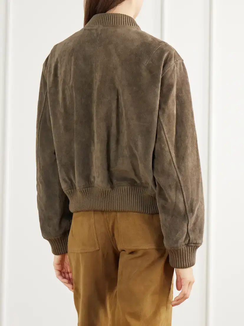 ARMA Elysia Rib-trimmed Suede Bomber Jacket | Thumbnail 4 ARMA Elysia Rib-trimmed Suede Bomber Jacket | Thumbnail 4