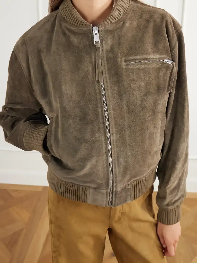 ARMA Elysia Rib-trimmed Suede Bomber Jacket | Thumbnail 5 ARMA Elysia Rib-trimmed Suede Bomber Jacket | Thumbnail 5