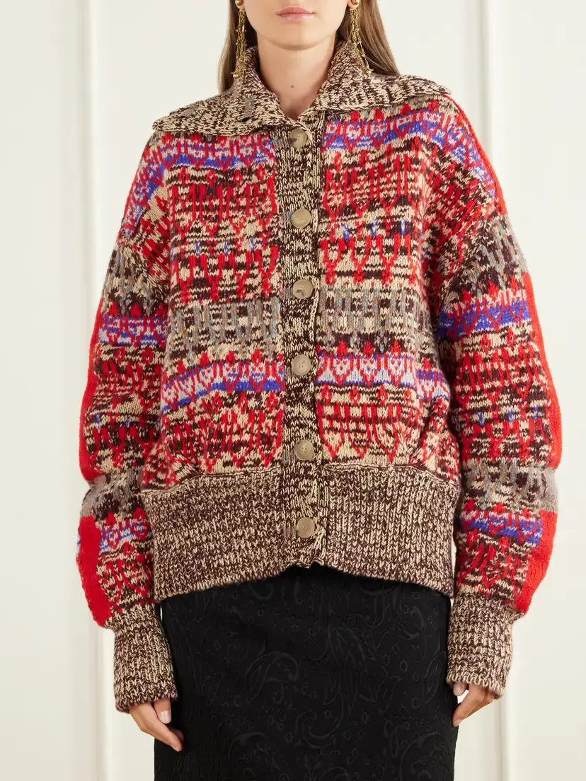 Dries Van Noten Fair Isle Intarsia-knit Wool And Cashmere-blend Cardigan | Thumbnail 3