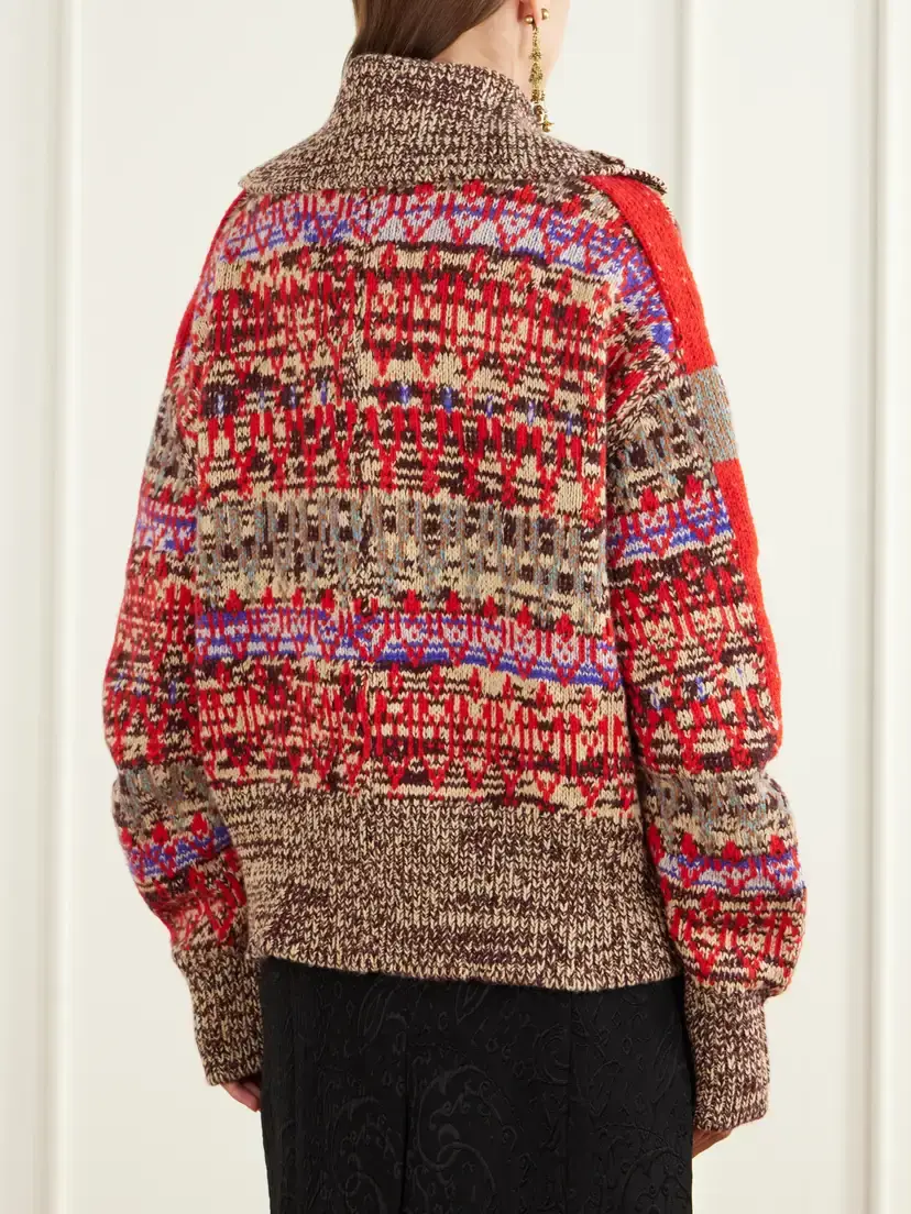 Dries Van Noten Fair Isle Intarsia-knit Wool And Cashmere-blend Cardigan | Thumbnail 4