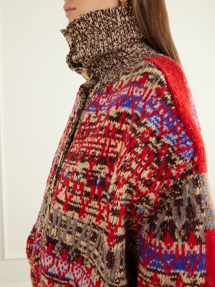 Dries Van Noten Fair Isle Intarsia-knit Wool And Cashmere-blend Cardigan | Thumbnail 5