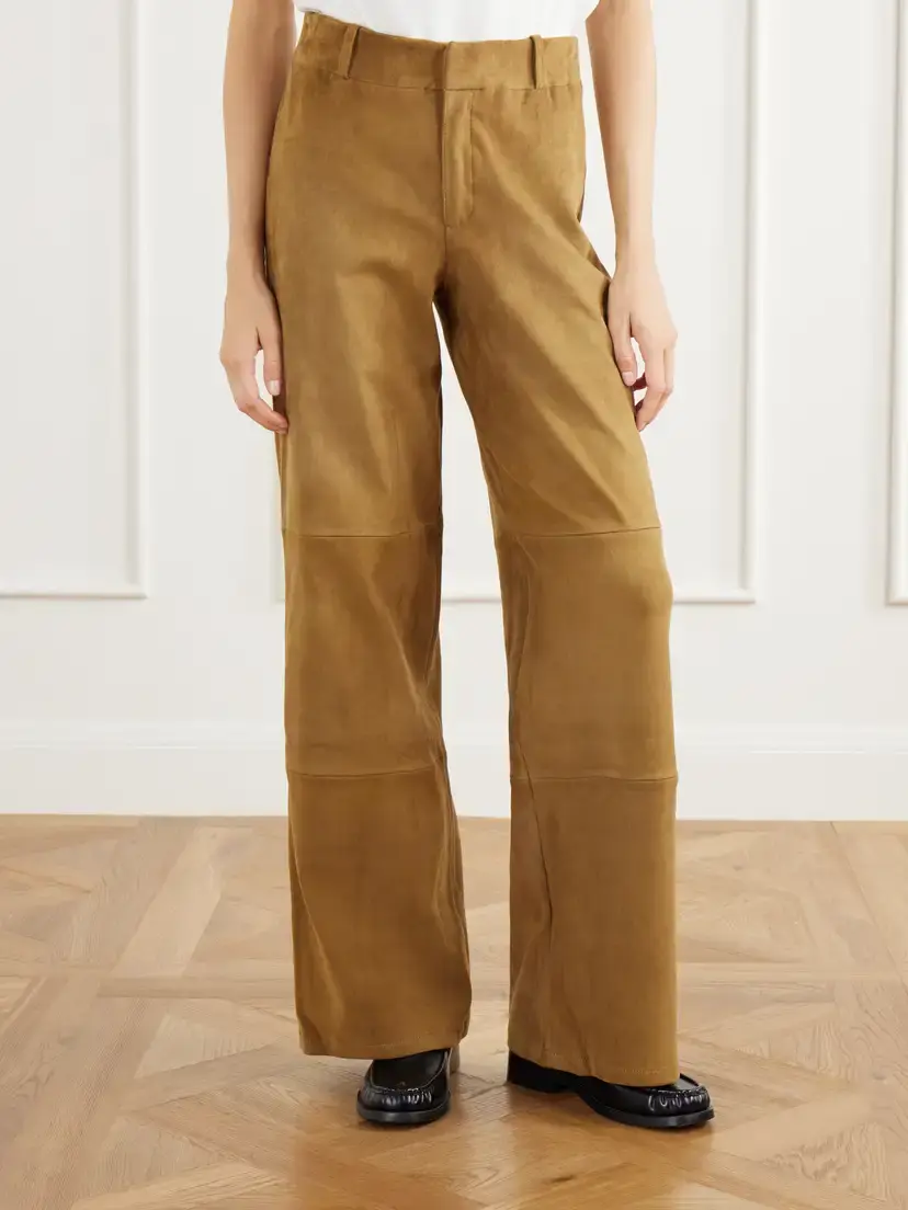 ARMA Marina Paneled Stretch Suede Wide-leg Pants | Thumbnail 3 ARMA Marina Paneled Stretch Suede Wide-leg Pants | Thumbnail 3