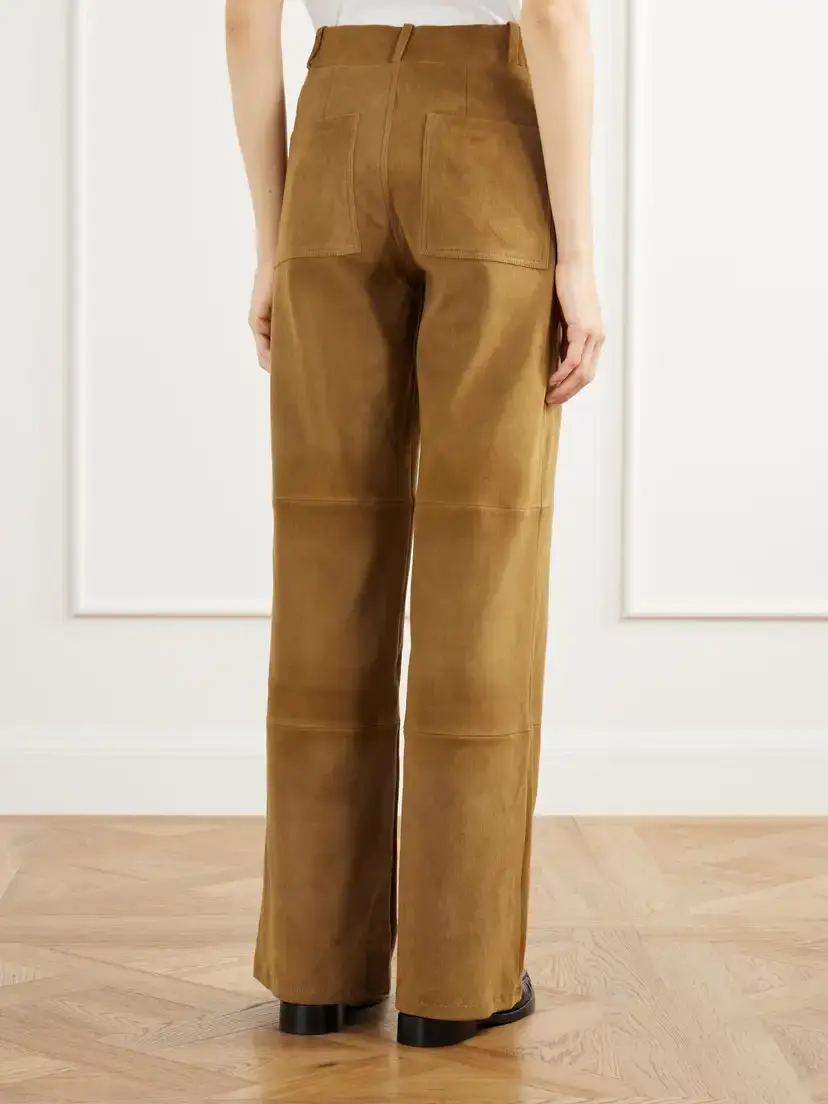 ARMA Marina Paneled Stretch Suede Wide-leg Pants | Thumbnail 4 ARMA Marina Paneled Stretch Suede Wide-leg Pants | Thumbnail 4