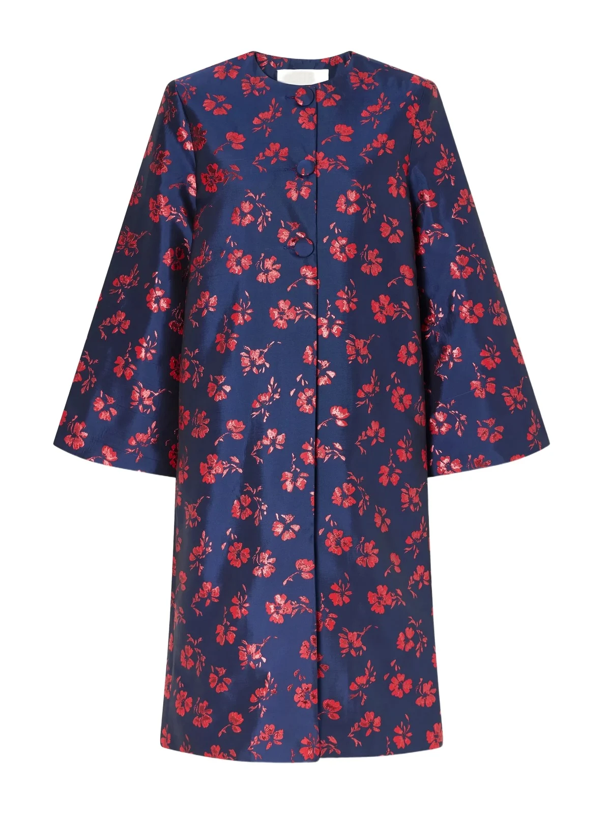 DESTREE Ruby Floral-jacquard Taffeta Coat