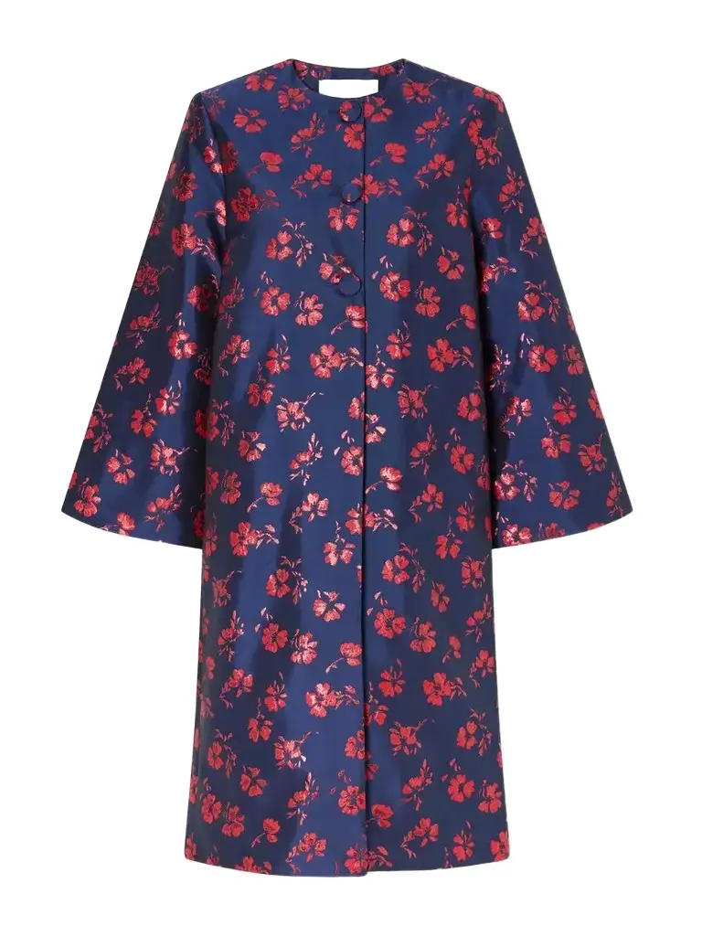 Ruby Floral-jacquard Taffeta Coat Ruby Floral-jacquard Taffeta Coat