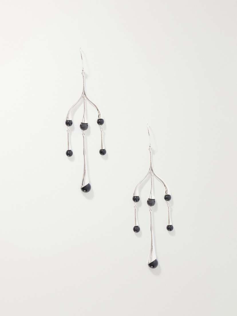 Petite Chandelier Sterling Silver And Onyx Earrings Petite Chandelier Sterling Silver And Onyx Earrings