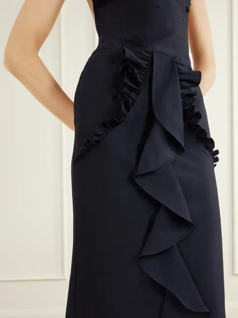 SHUSHU/TONG Embellished Ruffled Crepe Midi Dress | Thumbnail 5 SHUSHU/TONG Embellished Ruffled Crepe Midi Dress | Thumbnail 5