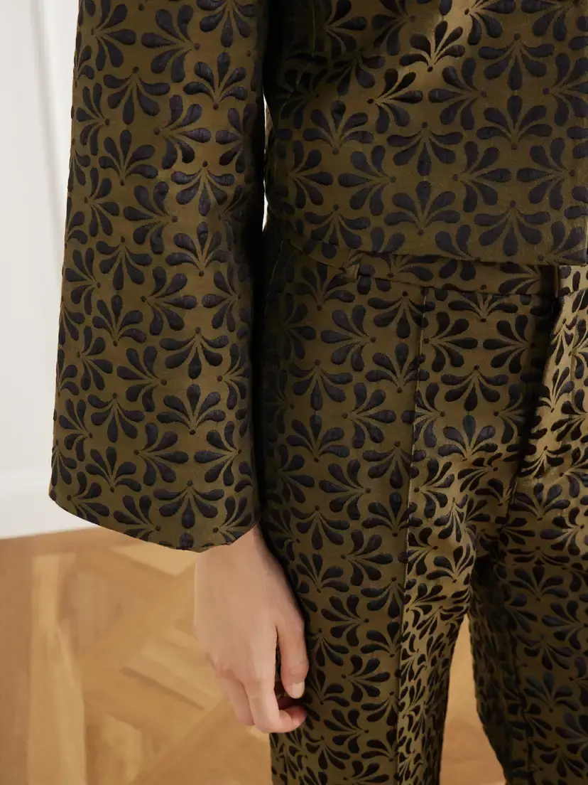 DESTREE Ruby Cropped Floral-jacquard Cotton-blend Twill Jacket | Thumbnail 5